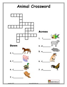 Free Crossword Puzzles on Farm Animal Vocabulary Word Search Exercise