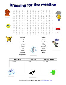 Clothes, printable weather  , worksheet worksheets Weather vocabulary, English vocabulary Dressing, printable
