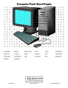 ESL, Computer vocabulary worksheets, English vocabulary, printable