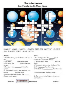 ESL, English vocabulary, printable worksheets, space, the planets and