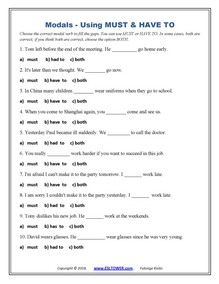 Modal Verbs Printable Modals Exercises And Worksheets Modal Verbs Printable Modals Exercises And Worksheets