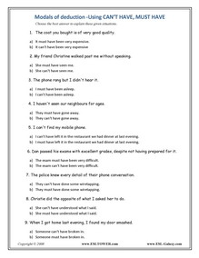 Modal Verbs Printable Modals Exercises And Worksheets