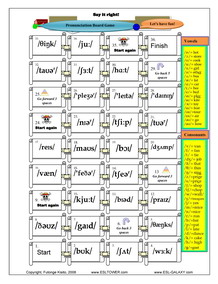 phonetics ipa board game printable pronunciation board game exercise