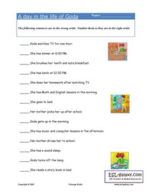 esl english vocabulary printable worksheets daily routines