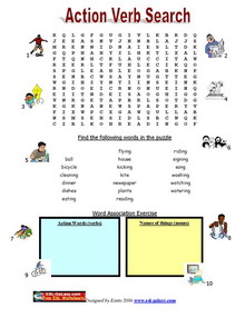 printable action verbs worksheets for esl