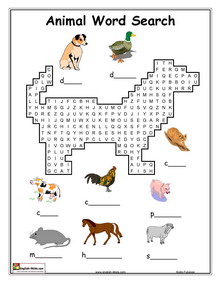 ESL Printable Animal vocabulary worksheets