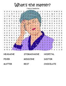 ESL, Printable worksheet, health, sickness, hospitals, illness English