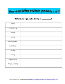 esl hobbies activities holiday fun english vocabulary printable worksheet