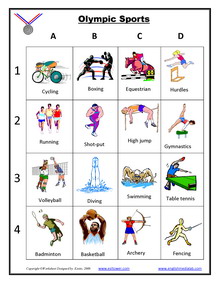 Sports vocabulary online activity for 3RD