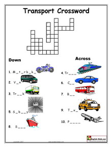 esl english vocabulary printable worksheets for teaching transport vocabulary